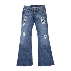 Rock & Republic Roth Women's Bootcut Jeans Distressed Blue Denim 30x32